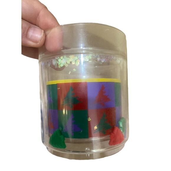 4 Vintage 1990 Acrylic Lowball Floating Christmas Sleigh Leahy Designs Taw - Picture 6 of 7